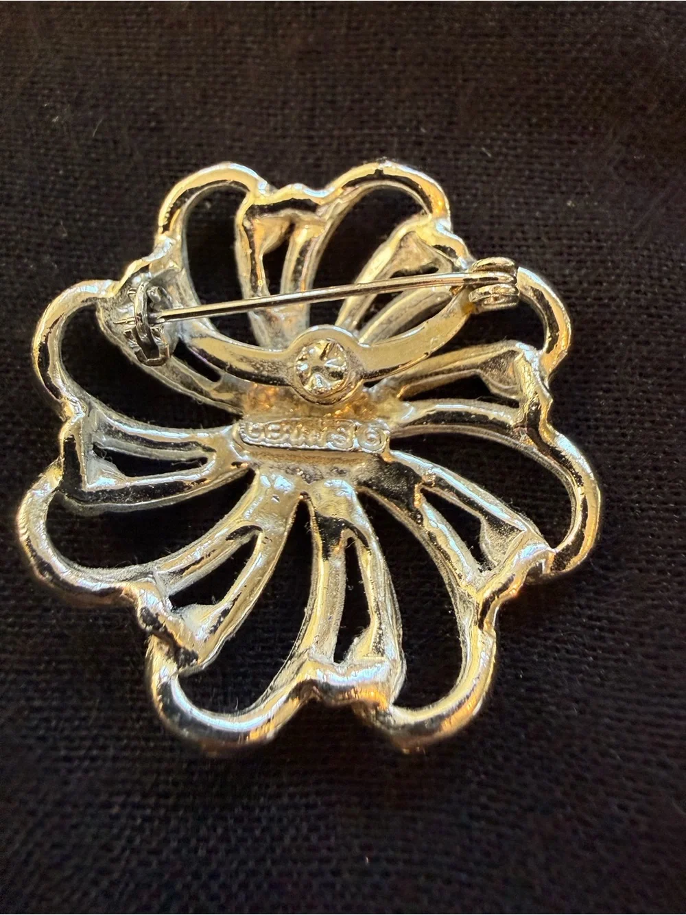 Silver Floral Swirl Brooch - Elegant Women's Jewelry